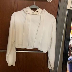 White Cropped Sweater w/ hoodie from Zara!